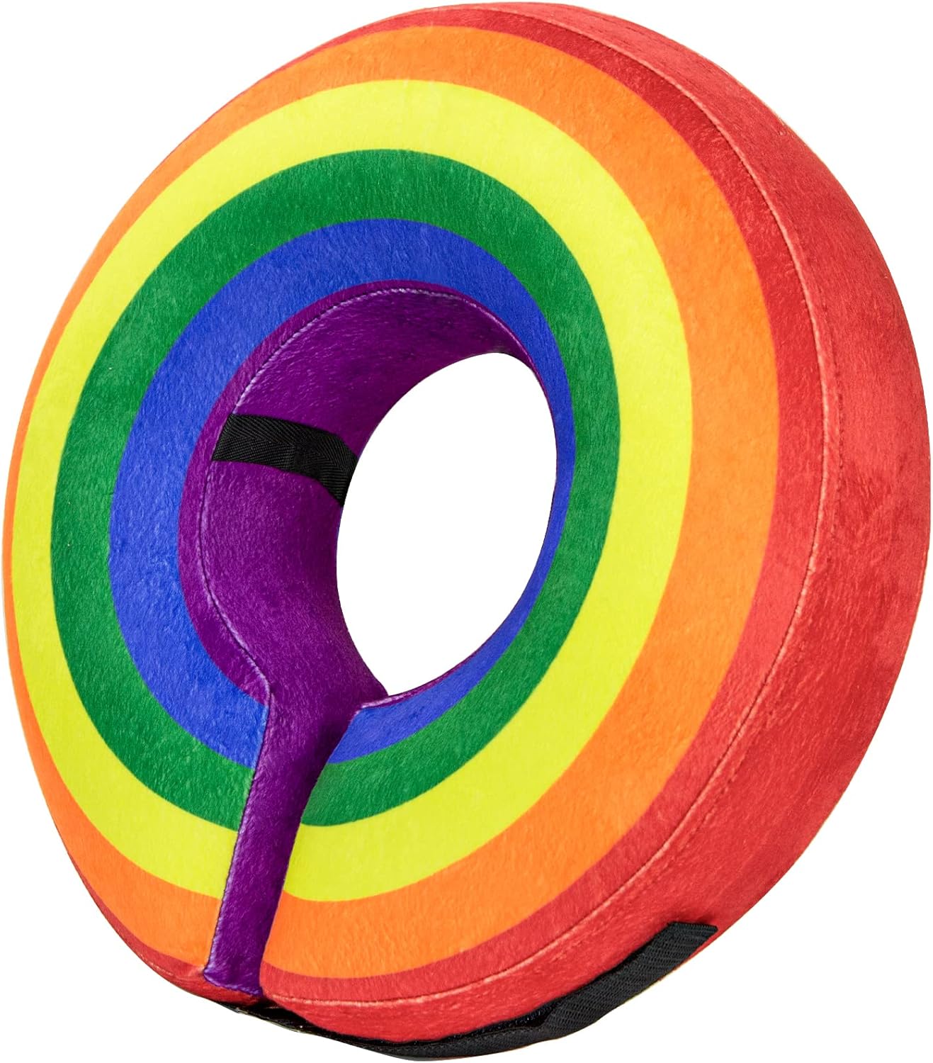 BENCMATE Inflatable Dog Cone Collar – Rainbow pattern, soft recovery donut ECollar for dogs and cats after surgery