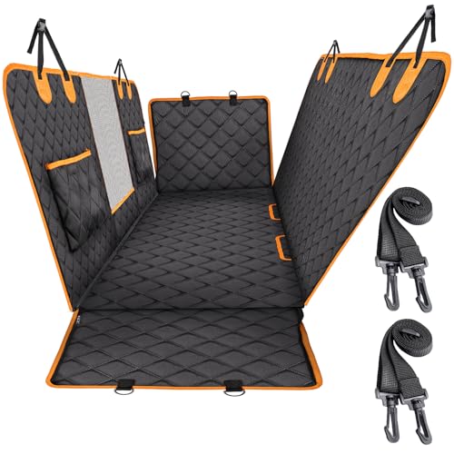 a black and orange car seat