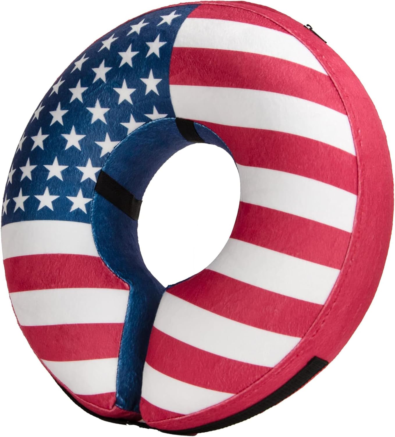 BENCMATE Inflatable Dog Cone Collar Alternative – Flag pattern, soft recovery donut ECollar for dogs and cats after surgery
