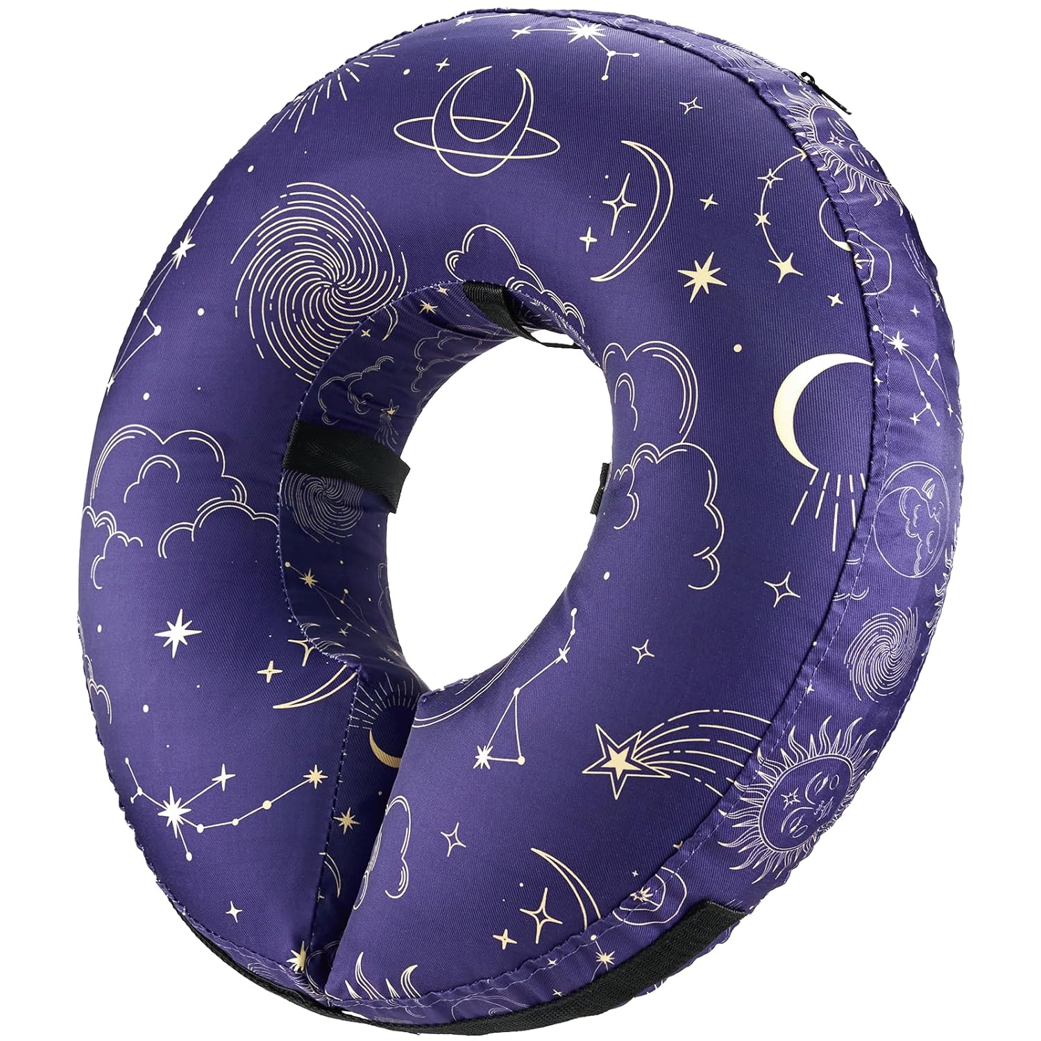 Bencmate Inflatable Dog Cone Collar — Constellation pattern, soft recovery donut ECollar for dogs and cats after surgery